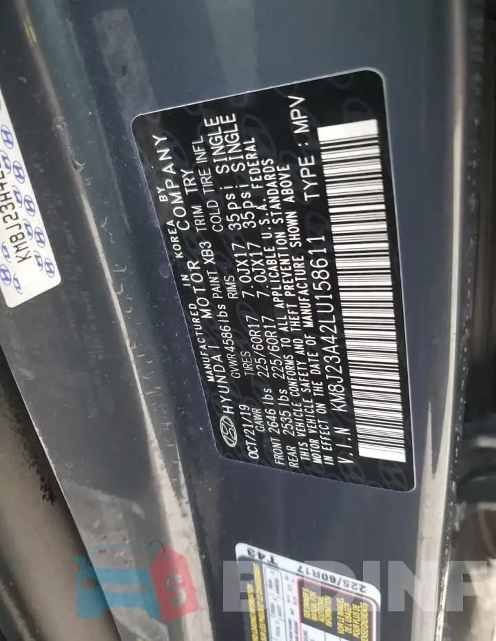 KM8J23A42LU158611 Photo# 13