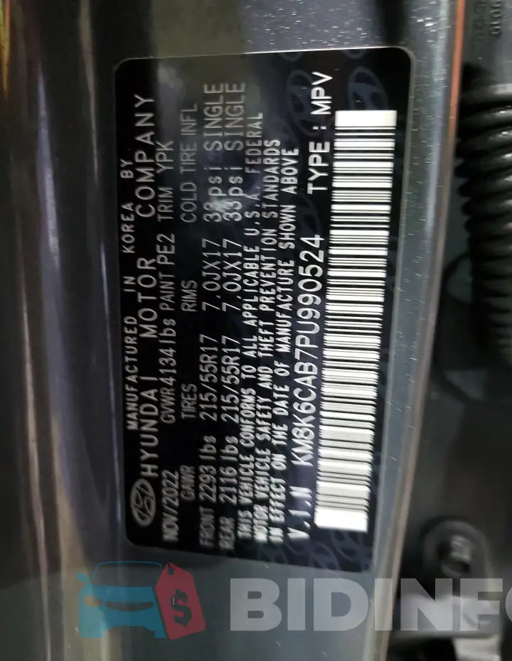 KM8K6CAB7PU990524 Photo# 13