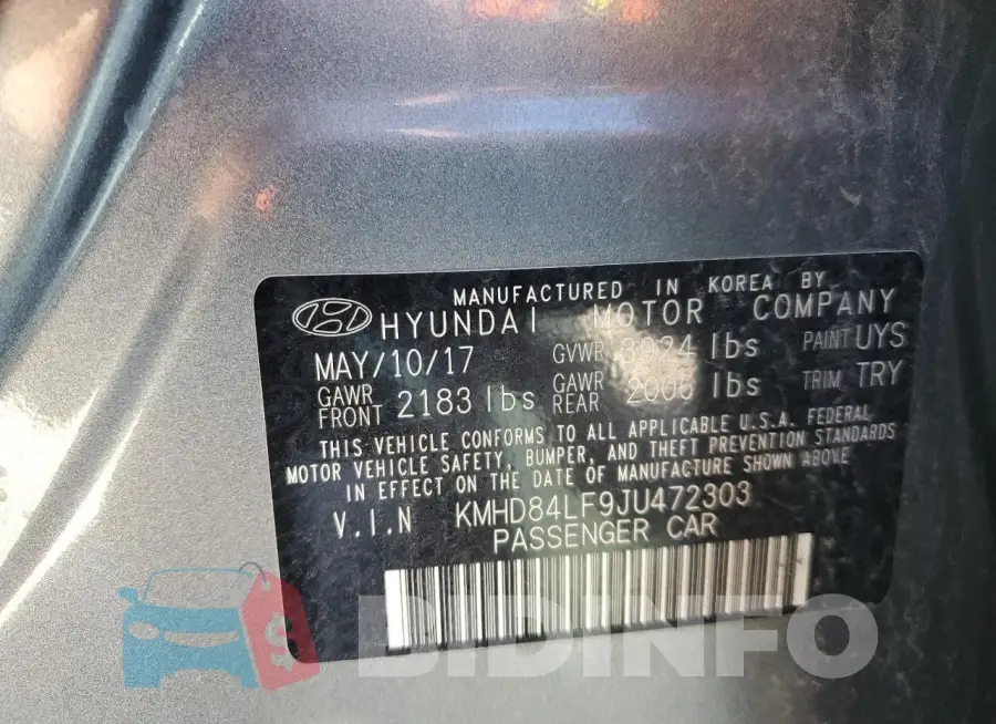 KMHD84LF9JU472303 Photo# 13