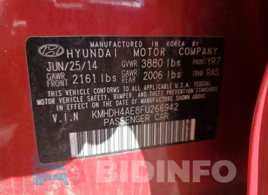 KMHDH4AE8FU266942 Photo# 13
