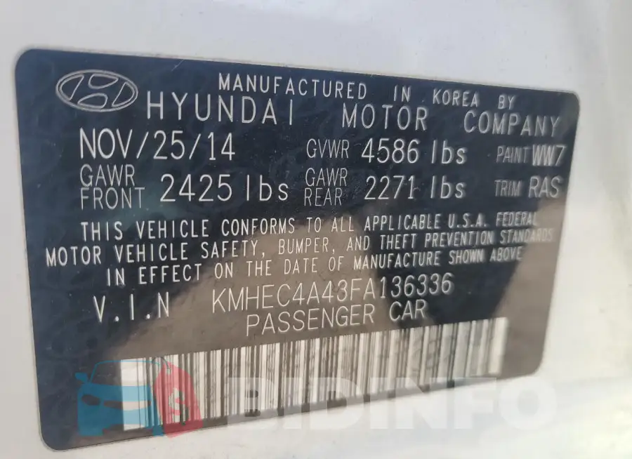 KMHEC4A43FA136336 Photo# 13