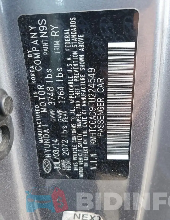 KMHTC6AD9FU224549 Photo# 13