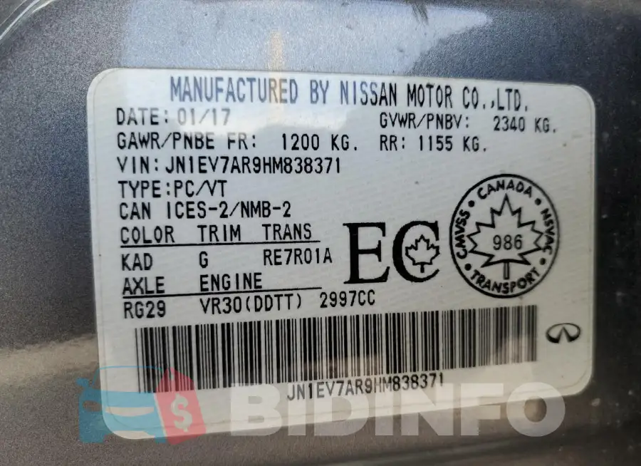JN1EV7AR9HM838371 Photo# 12
