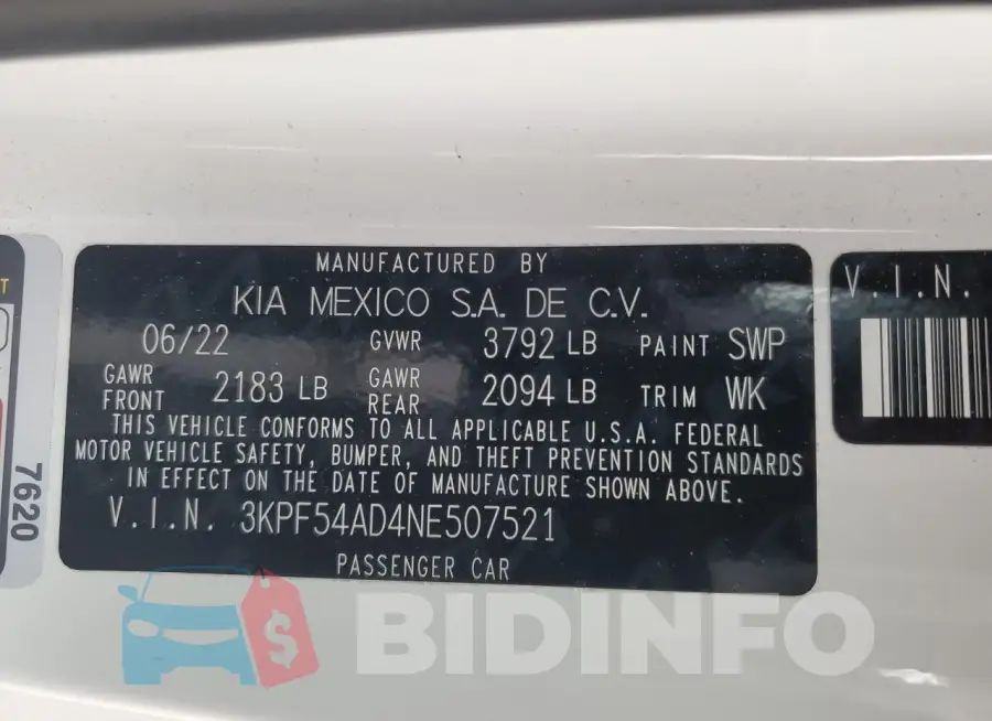 3KPF54AD4NE507521 Photo# 13