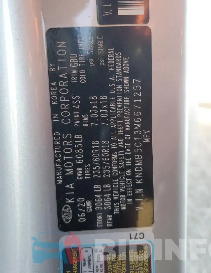 KNDMB5C13M6671257 Photo# 13