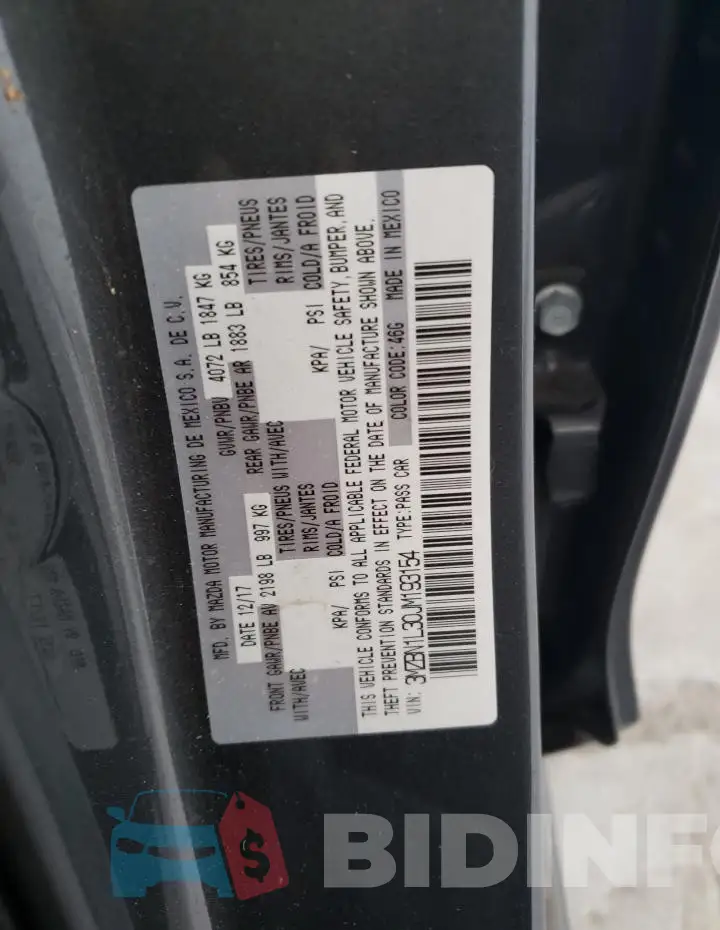 3MZBN1L30JM193154 Photo# 12