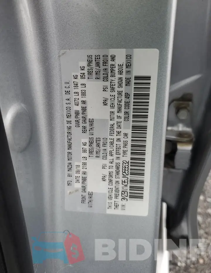 3MZBN1W35JM255532 Photo# 12