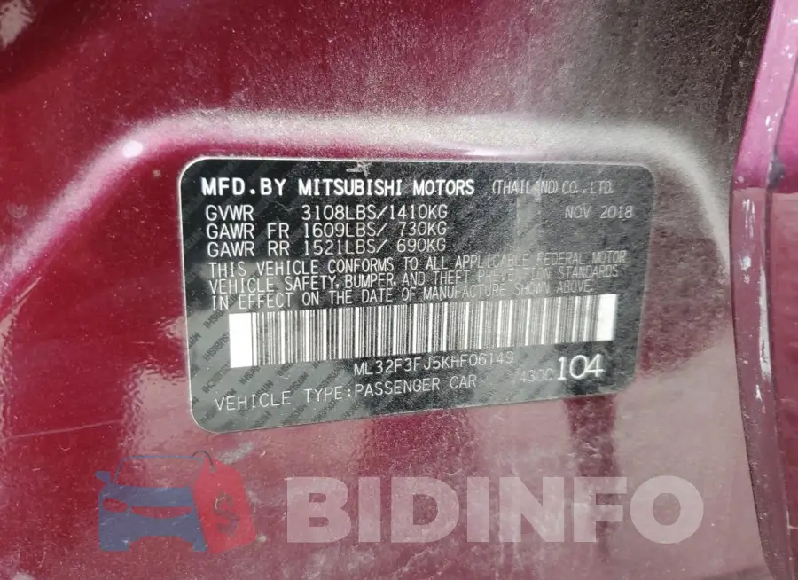 ML32F3FJ5KHF06149 Photo# 12