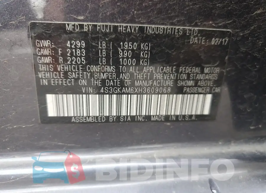 4S3GKAM6XH3609068 Photo# 12
