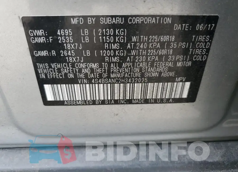 4S4BSANC2H3432025 Photo# 12