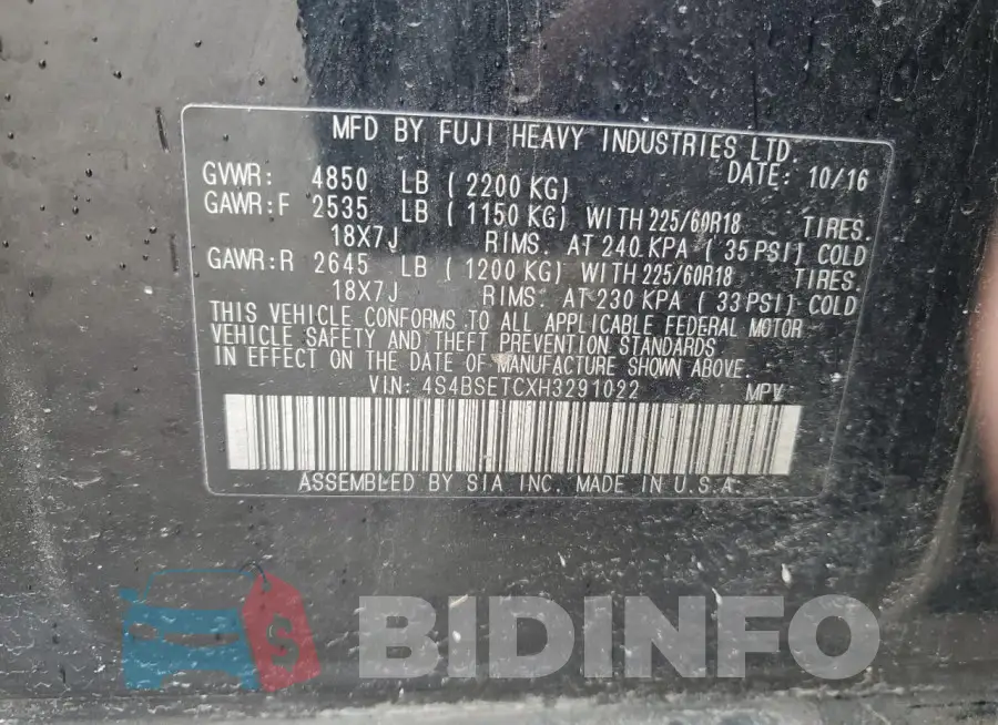 4S4BSETCXH3291022 Photo# 13