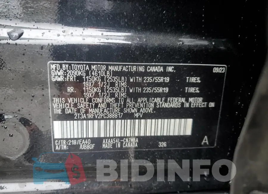 2T3A1RFV2PC388817 Photo# 13