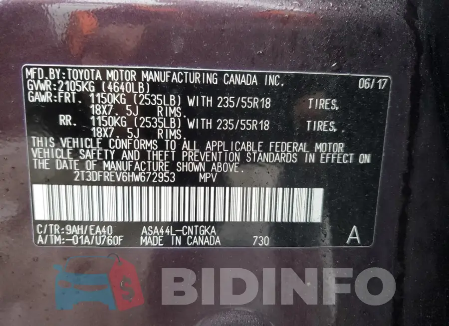 2T3DFREV6HW672953 Photo# 12