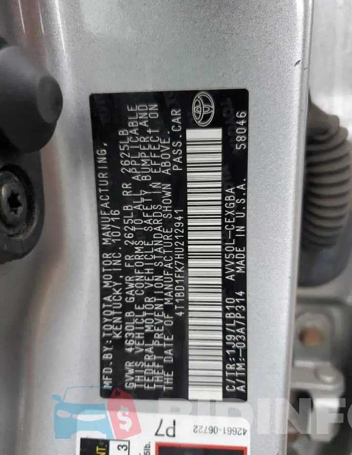 4T1BD1FK7HU212941 Photo# 13