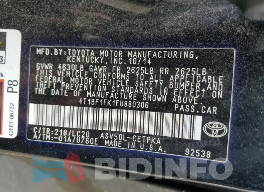 4T1BF1FK1FU880306 Photo# 12