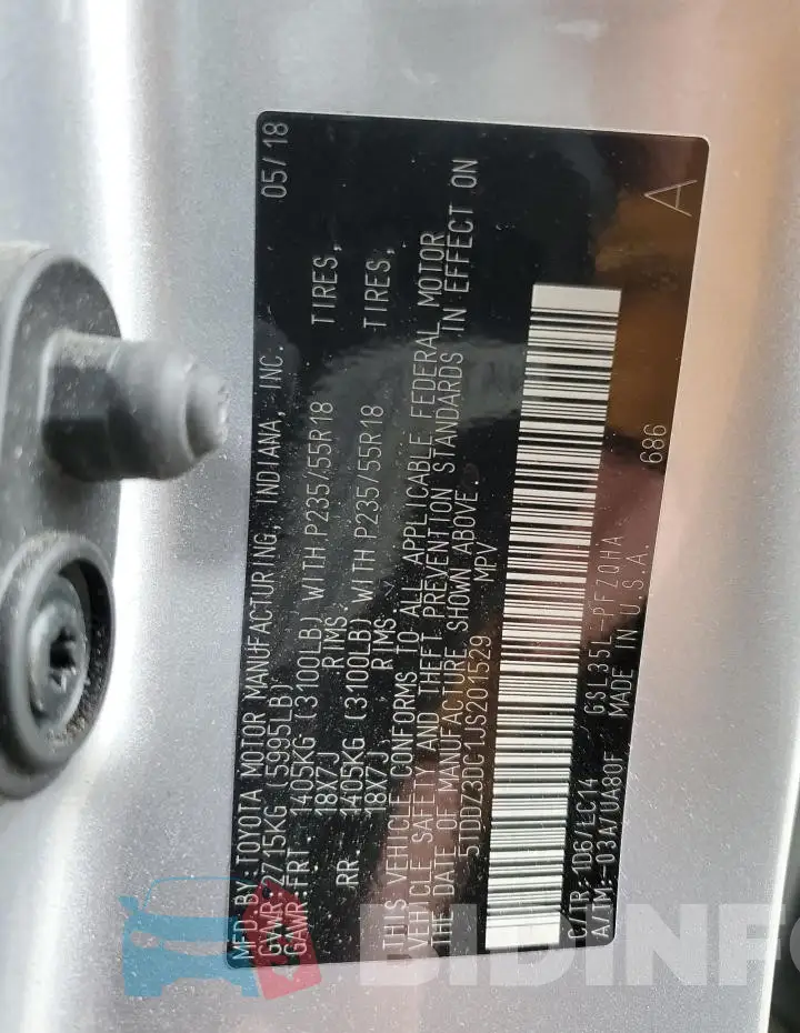 5TDDZ3DC1JS201529 Photo# 14