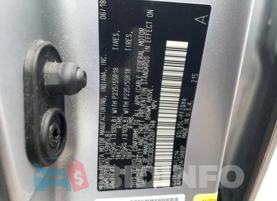 5TDDZ3DC8JS207148 Photo# 13