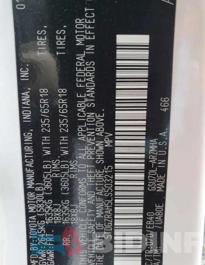 5TDGZRAH5LS503215 Photo# 14