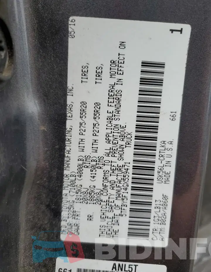 5TFBY5F14GX559471 Photo# 12