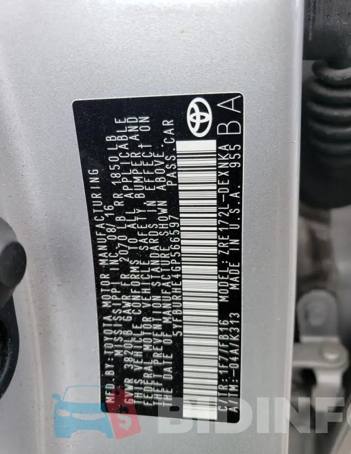 5YFBURHE4GP566597 Photo# 13
