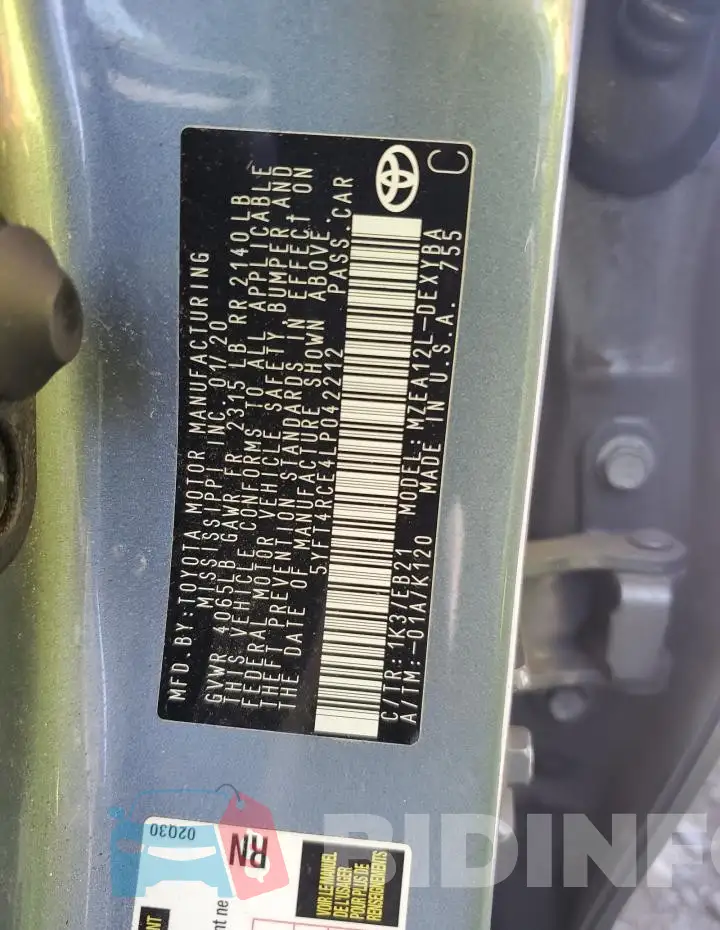 5YFT4RCE4LP042212 Photo# 12