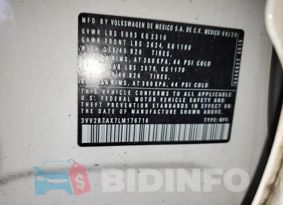 3VV2B7AX7LM176716 Photo# 12