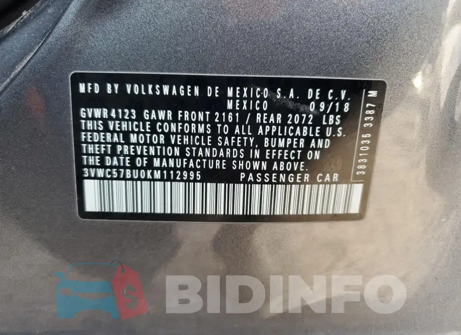 3VWC57BU0KM112995 Photo# 13