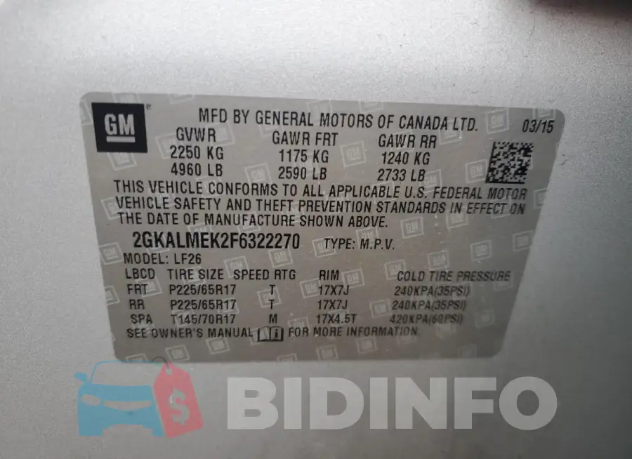 2GKALMEK2F6322270 Photo# 12
