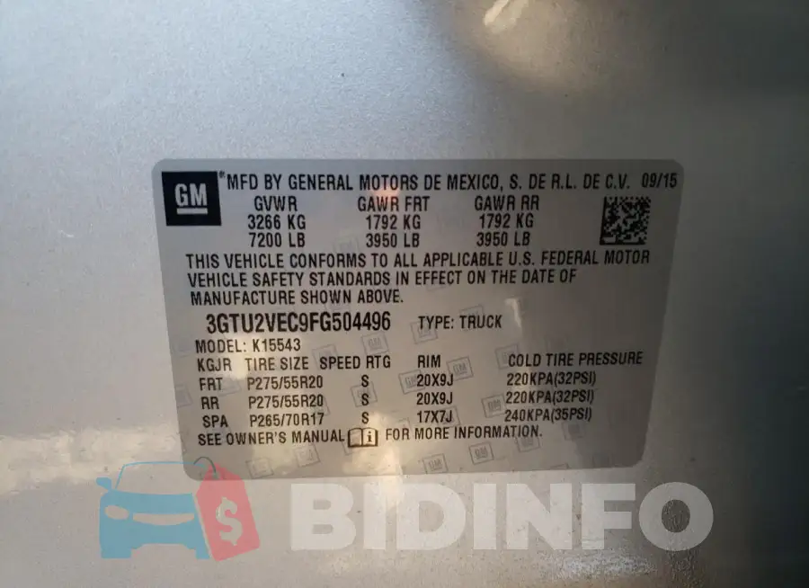3GTU2VEC9FG504496 Photo# 12