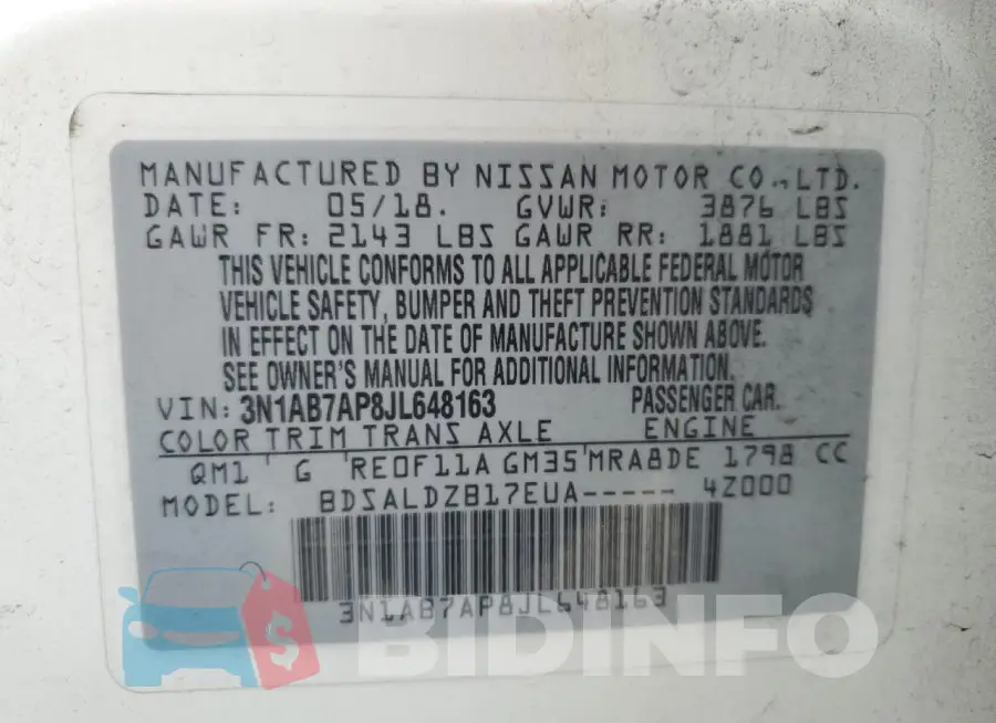 3N1AB7AP8JL648163 Photo# 12