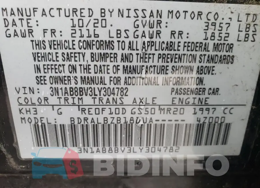 3N1AB8BV3LY304782 Photo# 13