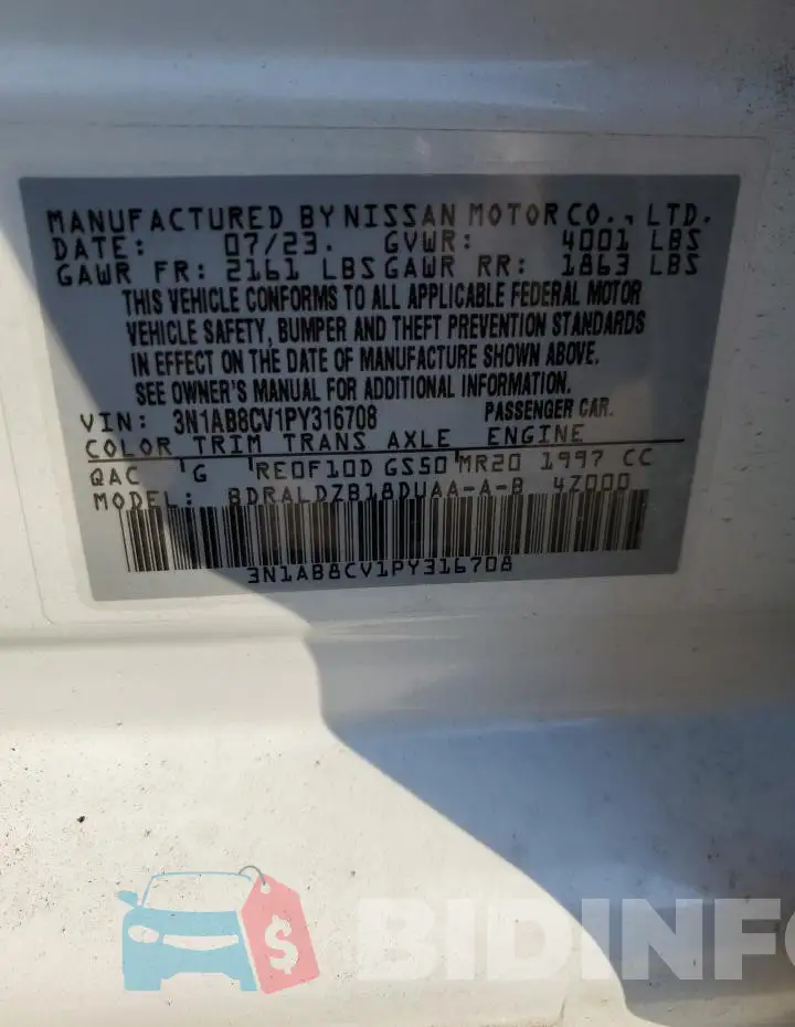 3N1AB8CV1PY316708 Photo# 13