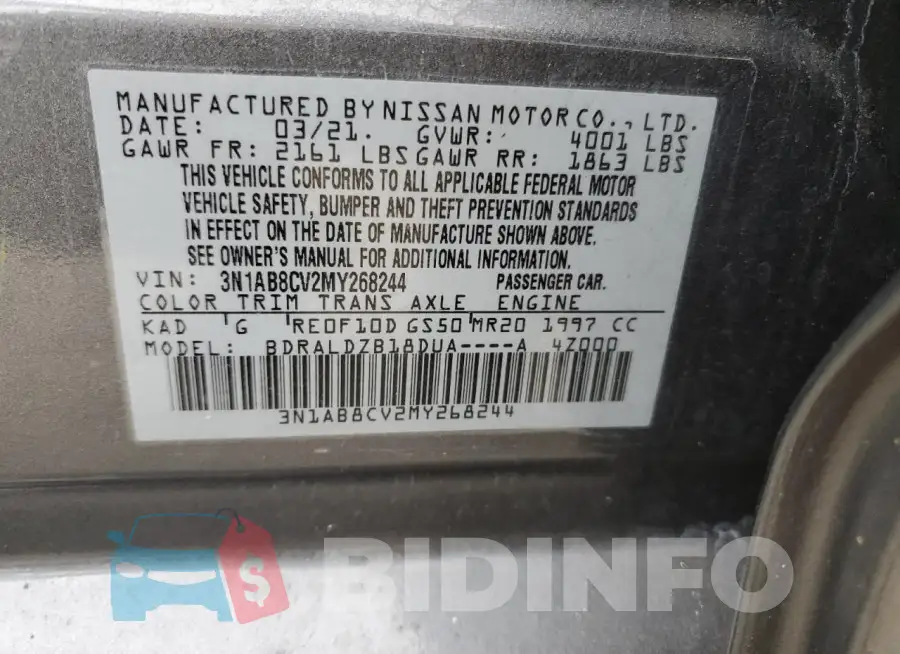 3N1AB8CV2MY268244 Photo# 12
