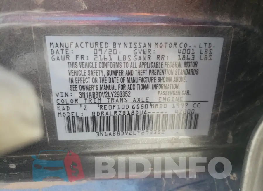 3N1AB8DV2LY293352 Photo# 12