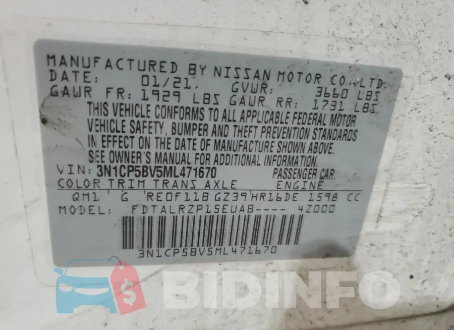 3N1CP5BV5ML471670 Photo# 13