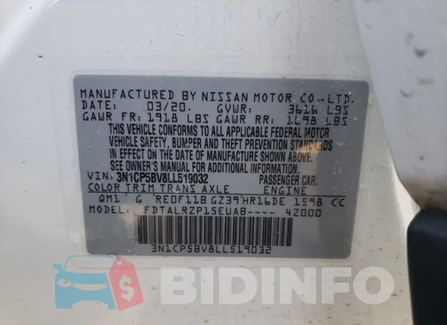 3N1CP5BV8LL519032 Photo# 13