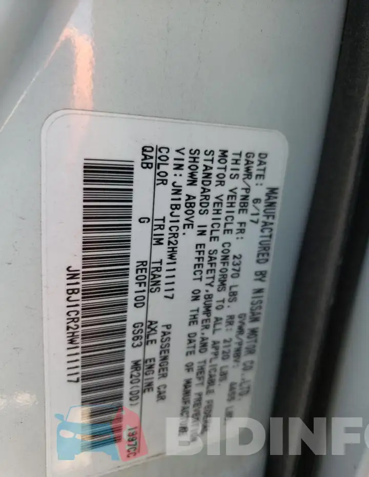 JN1BJ1CR2HW111117 Photo# 12
