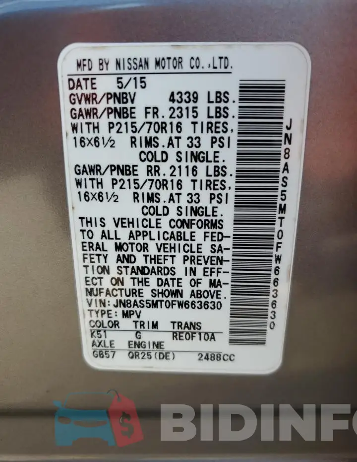 JN8AS5MT0FW663630 Photo# 12