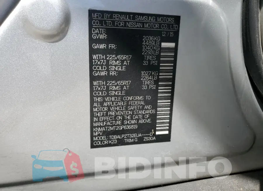 KNMAT2MT2GP636819 Photo# 13