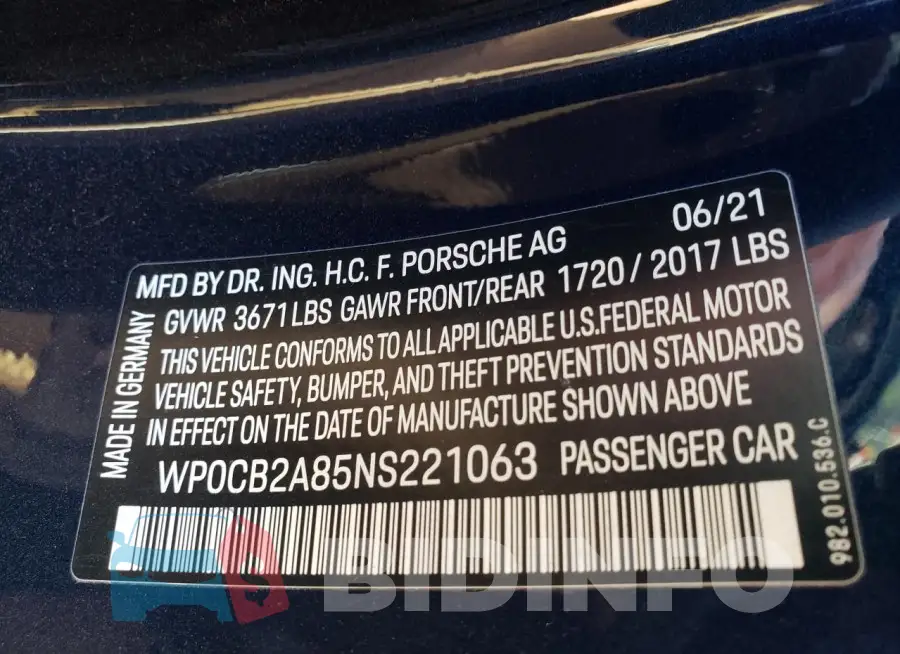 WP0CB2A85NS221063 Photo# 12