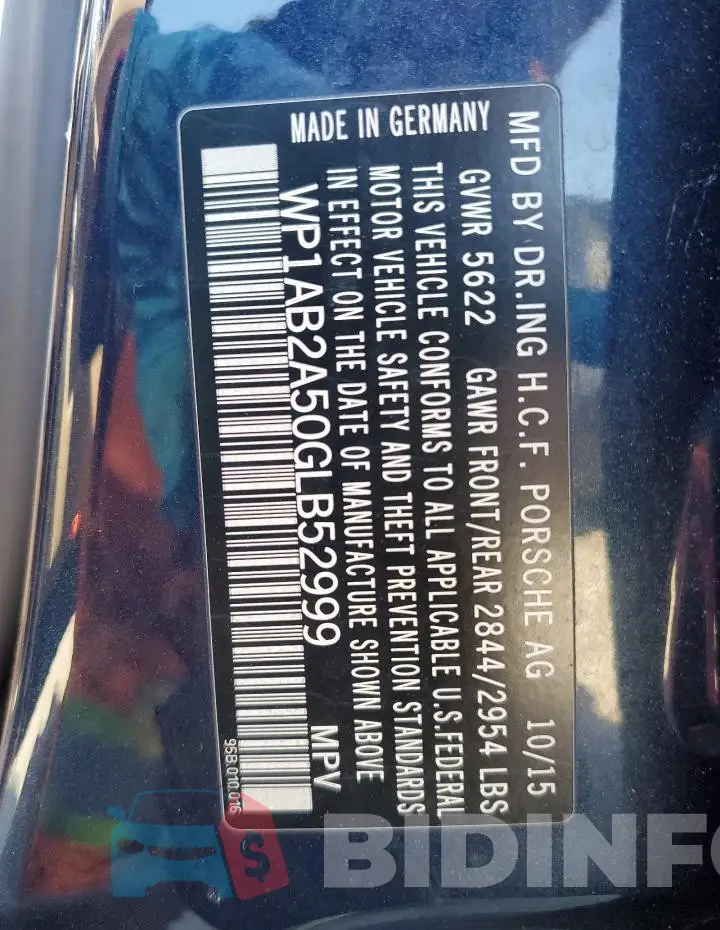 WP1AB2A50GLB52999 Photo# 13