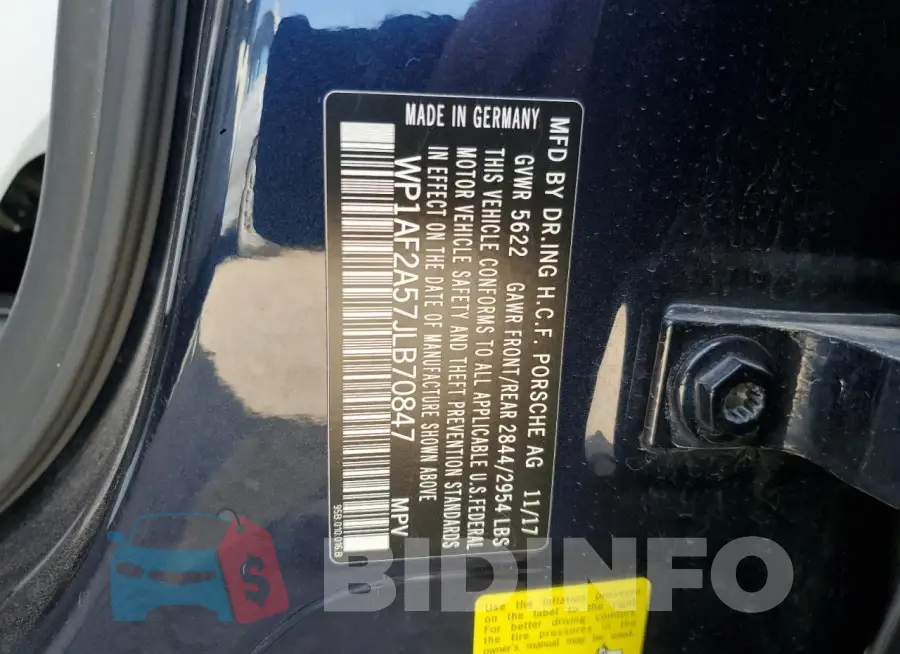 WP1AF2A57JLB70847 Photo# 12