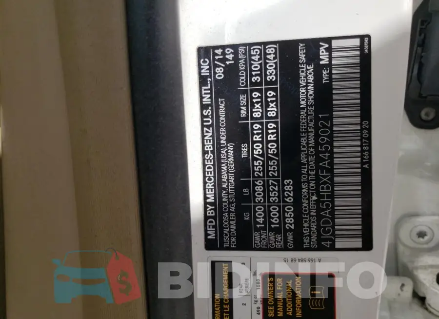 4JGDA5HBXFA459021 Photo# 12
