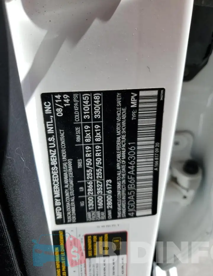 4JGDA5JB6FA463061 Photo# 14
