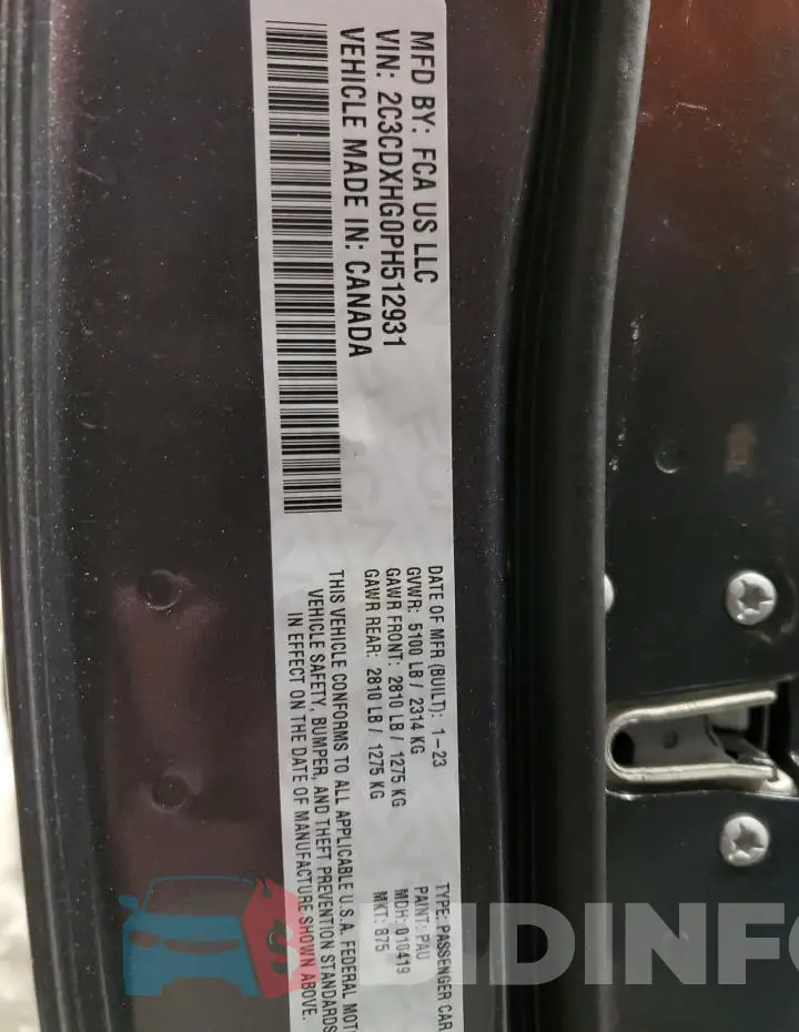 2C3CDXHG0PH512931 Photo# 12