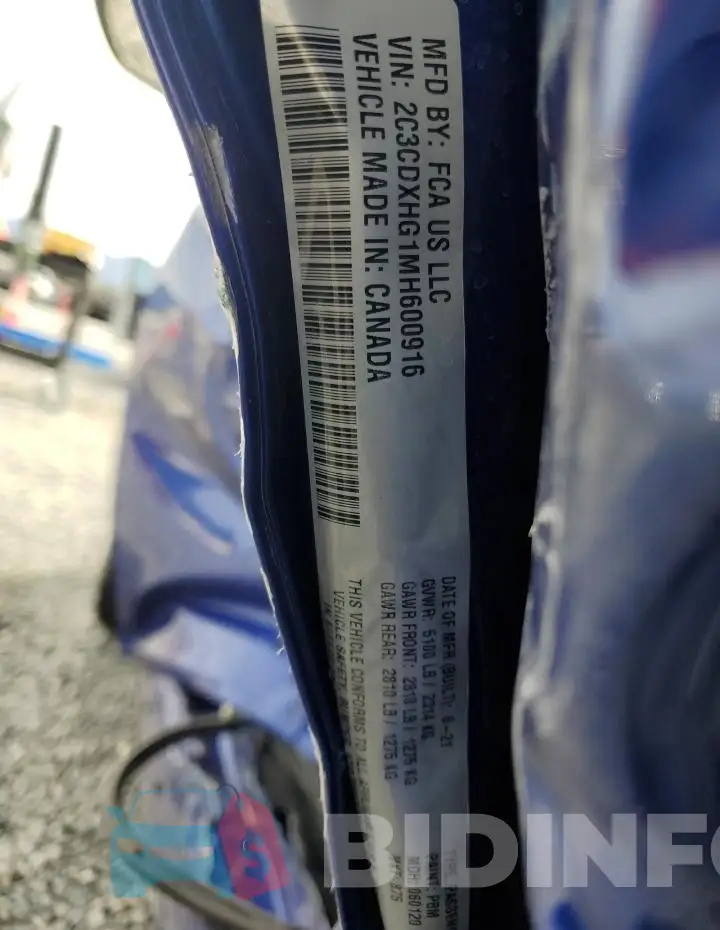 2C3CDXHG1MH600916 Photo# 13