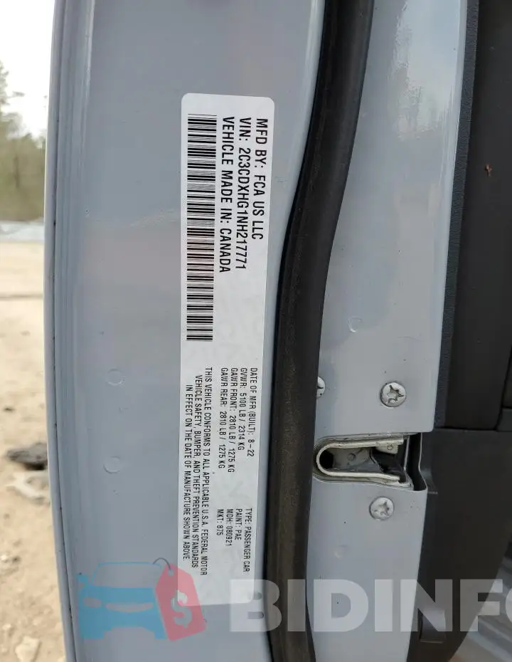 2C3CDXHG1NH217771 Photo# 12