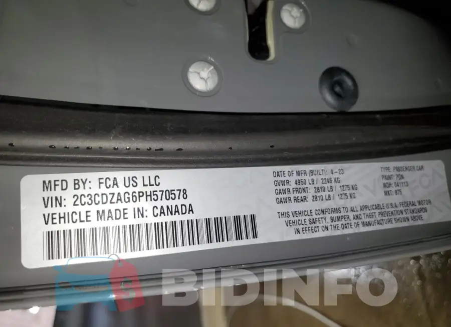 2C3CDZAG6PH570578 Photo# 12