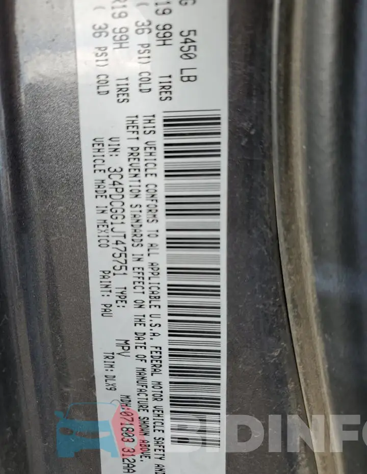 3C4PDCGG1JT475751 Photo# 12