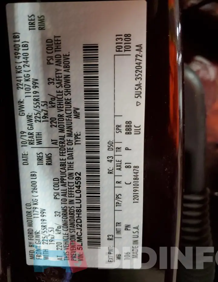 5LMCJ2DH8LUL04592 Photo# 12